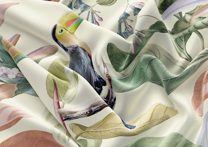 Parakeet Faux Silk, Pink Lotus - Motorised Roman Blind - Image 4